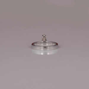 Anillo de compromiso de diamante CVD cultivado en laboratorio con corte de bala certificado 18KT oro blanco sólido retrato clásico solitario Big Thin IGI - Product Image 5