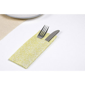 Serviettes de table blanches 32x40cm Esparta Pistache imprimées Kanguro, pochette à couverts, Bambutex Naturel, 400 pièces, B2B - Product Image 1