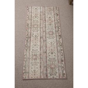 Tapis vintage 1,5x3,5 pieds, petit tapis turc, tapis blanc à pois - Product Image 2