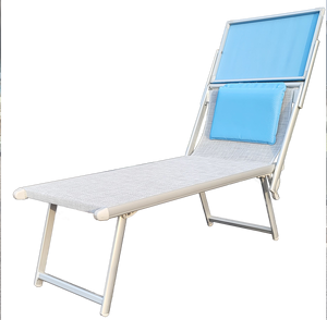 Produit italien Lit de soleil en aluminium sans appui-tête SunLonguer Lit de plage pour bain de soleil pour hôtels jardins campings - Product Image 1