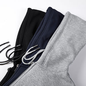 OEM sur mesure 100% coton hommes fermeture éclair sweats à capuche respirant léger séchage rapide deux tons pour la saison d'automne en gros nouveau style - Product Image 6