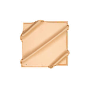Beige Silk Plain <b>Square</b> <b>Scarf</b> - Product Image 1