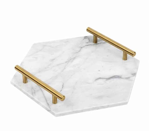 Plateau de service en aluminium en forme de feuille, unique, élégant, très demandé, avec poignée, fait à la main, durable, multifonctionnel - Product Image 1