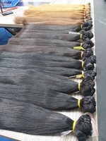 Penjualan Terbaik Bundel Rambut Pakan Ekstensi Rambut Semua Warna 100% Kualitas Tinggi Rambut Manusia Virgin Remy Tidak Kusut