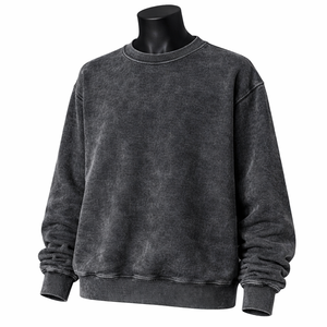 Sudadera Oversize de Algodón Pesado con Efecto Ácido para Hombre, Estilo Urbano, Aspecto Vintage Lavado, OEM - Product Image 1