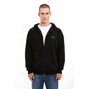 Sudaderas con capucha con cremallera de gran tamaño para hombre de lana gruesa con dobladillos elásticos y diseño de cuello alto Sudadera con capucha con cremallera de gran tamaño para hombre - Product Image 3