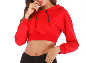 Sudadera Corta Informal de Otoño/Invierno para Mujer con Logotipo Personalizado, 100% Algodón, Secado Rápido y Transpirable, Servicio OEM - Product Image 2