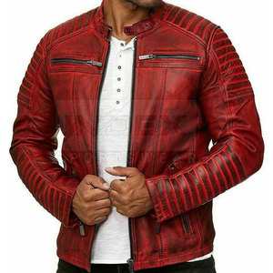 Chaqueta de cuero de talla grande al por mayor chaqueta de cuero para uso en exteriores para hombre chaqueta de cuero para hombre con cuello levantado - Product Image 1