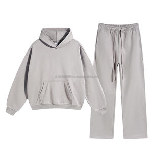 Ensemble de survêtement et de pantalon de jogging surdimensionné en molleton français vintage délavé à l'acide, coton épais personnalisé 430GSM, vente chaude - Product Image 6