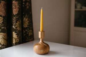 Porte-bougie en bois massif fait main, économique et écologique, durable, pour Noël, mariages, fêtes, décoration de la maison - Product Image 6