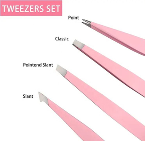 Premium Salon Grade Stainless Steel Eyebrow <b>Tweezers</b> with Pointed Tip Lightweight Eco-Friendly Hair Removal Makeup Tool - Product Image 3