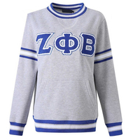 High Street Black Men Front Bordado Logo Contraste Puntadas Mangas de dos tonos ZPB Sudadera Formal Zeta Phi Beta 100% Algodón