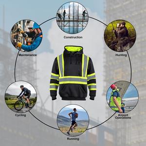 Sweat-shirt de travail unisexe, résistant à l'eau, réfléchissant, de sécurité, haute visibilité, ignifuge, noir - Product Image 3