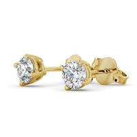 Orecchini a lobo classici con diamante coltivato in laboratorio da 1,60 carati, colore D, taglio brillante, in oro massiccio giallo 18 carati placcato rodio, certificati IGI, da donna