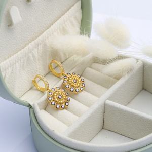 CZ encre noire Mandala Design Dangle boucle d'oreille turque artisanale femme 925 bijoux en argent Sterling pour acheteur en gros - Product Image 4