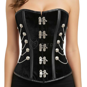 Gothic Corset Top for <b>Women</b> with Vintage Lace, Victorian Style Bustier - Product Image 1
