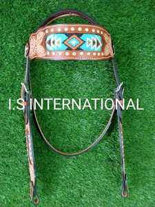 Nouveau design de serre-tête et plastron Western en cuir marron Parade Horse Tack Set à un prix abordable - Product Image 2