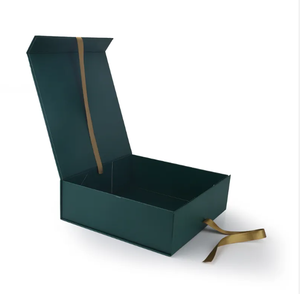 White Glossy Flip Top UV Advantage Foil Bookfold Lid Collapsible Rigid Cardboard Gift Box <b>Magnet</b> Made Recycled Materials - Product Image 2