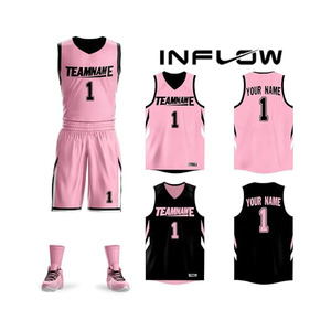 Conjuntos de uniformes de baloncesto de la Liga del equipo del club Reversible con estampado de camisetas de baloncesto de doble capa corta - Product Image 3