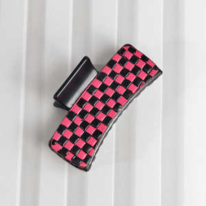 Pinzas de Pelo de Plástico de Primera Calidad, Diseño de Flores Hechas a Mano, Impermeables, con Patrón de Cuadros Rosa y Negro, para Mujer - Product Image 3