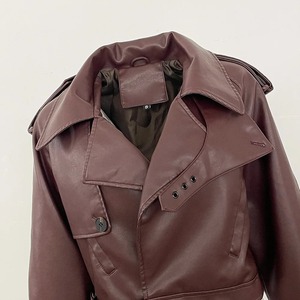 Abrigo de invierno para mujer con chaqueta de cuero estilo explosión Nuevas señoras Short Denim Lapel Outwear Fashion Trend Tops - Product Image 2