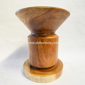 Tabouret en bois de suar écologique, fait à la main avec du bois naturel pour le salon, la terrasse ou les meubles de maison - Product Image 3