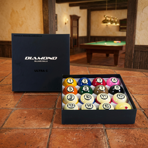 Billes de billard Diamond Pool Ultra-C TV Set 57,15 mm |   Édition Match TV |   16 balles |   Fabriqué en Corée |   Résine phénolique | - Product Image 1