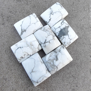 Venta al por mayor de piedras preciosas de cristal azul de calidad AAA + cabujón de howlita suelto forma Rectangular parte posterior plana Natural calibrado todos los tamaños - Product Image 4