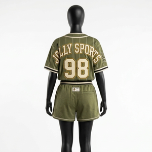 Ensemble short de baseball pour femmes, 150 GSM, polyester respirant, gris, noir, jersey à panneaux, avec logo personnalisé par sublimation, ensembles pour femmes - Product Image 5