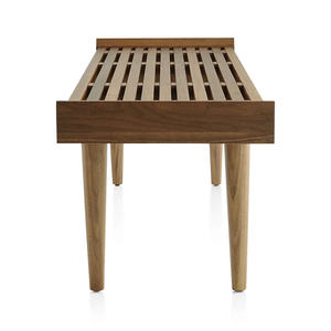 Banco de cama minimalista moderno duradero en muebles de madera Suar de caoba de teca de Color Natural para Hotel Villa apartamento 111205 - Product Image 2
