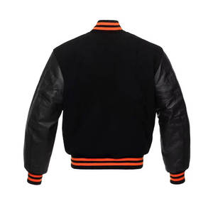 Tenues d'hiver noires à impression de logo pour hommes, blousons d'aviateur, vestes d'université en velours côtelé de baseball, vestes 2025 - Product Image 3