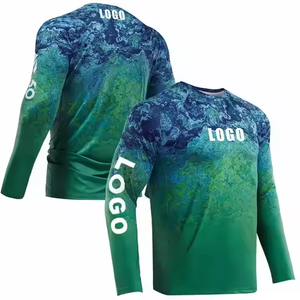 Sublimation manches longues Vêtements de pêche personnalisés avec votre propre logo100 % Polyester Logo personnalisé maillot de pêche maillot de pêche unisexe - Product Image 3