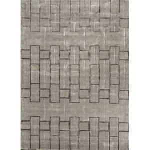 พรมขนสัตว์ผสมวิสโคสถักมือ Modo สีเบจน้ำตาล ลายเรขาคณิต สำหรับบ้าน ลายทางรูปสี่เหลี่ยมผืนผ้า หนา 10 มม. สำหรับห้องนั่งเล่น - Product Image 1