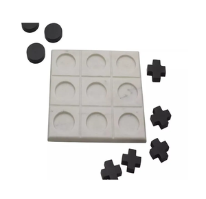Jeux de table de fête incrustation de marbre et laiton Puzzle tic-tac-toe Montessori jouets éducatifs Xo jeu d'échecs - Product Image 5