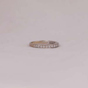 18KT Solid Gold Round Cut Lab Grown Diamond Wedding Band Conflict-Free Classic Style Birthday Gift for Girls - Product Image 1