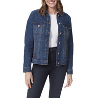 Femmes Vintage décontracté Denim vestes col montant Style universitaire lavé plaine Jean manteau à la mode tricoté pour l'hiver