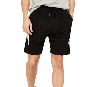 Short en coton décontracté personnalisé pour hommes, motif solide avec fermeture à la taille élastique, fabricant OEM, en vente - Product Image 1