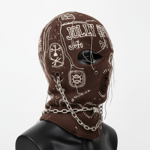 Pasamontañas de Punto Premium de 340 GSM, Tejido Elástico Suave Marrón, Diseño de Panel Único con Detalles Bordados, Pasamontañas para Hombre - Product Image 5