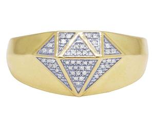 Anillo de moissanita en forma de diamante para hombre Chapado en oro S925 Plata Hip Hop Fiesta Joyería - Product Image 2