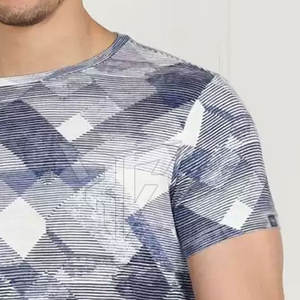 T-shirt à col rond pour homme, imprimé personnalisé, séchage rapide, coupe classique, respirant, motif uni, sublimé pour la remise en forme et l'entraînement en salle de sport - Product Image 5