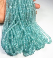 Magnifiques perles d'apatite bleu ciel, facettées, en forme de briolette et de rondelle, couleur naturelle, brin de 16 pouces, pierres précieuses brésiliennes de haute qualité, en vrac
