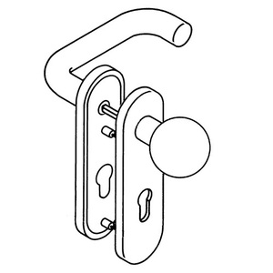 HEWI Short Escutcheon Set 111R03.113 90 <b>Plastic</b> PZ Rounded Changeover Set for Over Door Racks - Product Image 1