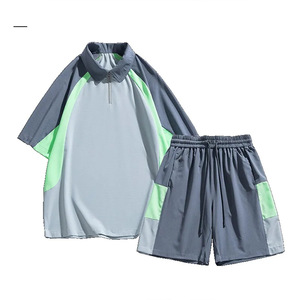 Ensembles courts pour hommes tenue deux pièces ensemble court pour hommes Shorts pour hommes T-shirt rue 2 pièces T-shirt hommes ensembles personnalisés - Product Image 4