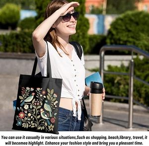 ถุงผ้าแบบนำกลับมาใช้ใหม่ได้ถุงผ้ารูปพระจันทร์สัตว์ทะเลลายทางแมวตะวันตกกระเป๋าผ้าแคนวาสสำหรับแมว - Product Image 6