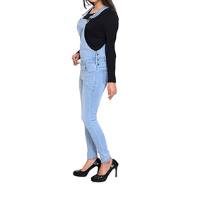 2022 pantalones vaqueros personalizados azul claro señoras Denim niñas mujeres peto para mujeres Stock - Product Image 3