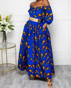 Robe Dashiki taille haute, épaules dénudées, vêtements africains pour femmes, Maxi longue, fournisseur chinois
