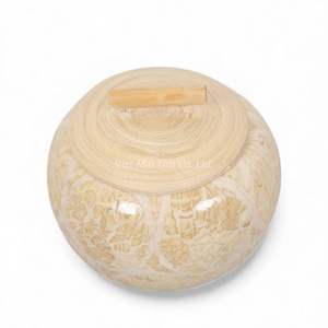 Pot en laque fait à la main, style bohème, pot de rangement multifonction, récipient décoratif pour la maison, la cuisine, la table et la salle de bain, Vietnam - Product Image 2