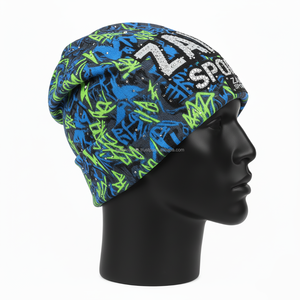 Gorro de mujer 320 GSM tejido acrílico grueso ajuste elástico suave multicolor azul verde logotipo personalizado bordado jacquard gorro - Product Image 4