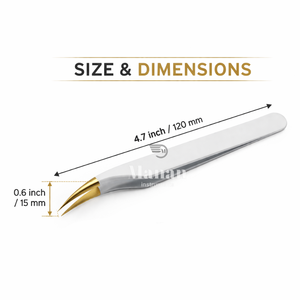 Pinzas de Precisión para Extensión de Pestañas con Punta Curva Dorada Premium, Agarre Fácil, Herramienta Profesional, OEM, Marca Privada, Suministro al por Mayor - Product Image 3