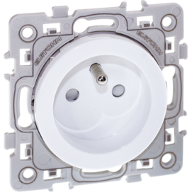 ซ็อกเก็ตสี่เหลี่ยม2P + T สีขาวปลั๊กและเต้ารับคุณภาพพรีเมียม - Product Image 1